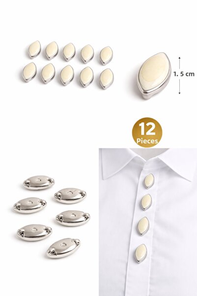 Josellini Mekik Model Studded Button Set of 12 – 1.5X1 cm – Decorative Metal ...