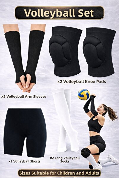 GAZELMANYA وسادة الركبة للكرة الطائرة + جوارب الكرة الطائرة + شارة الكرة الطا...