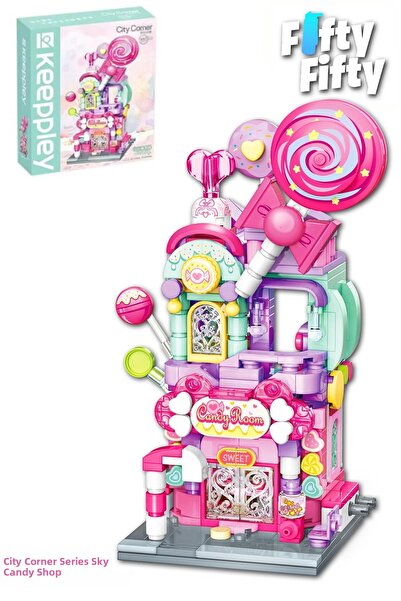 Vagonlife مجموعة بناء لعبة Keeppley City Corner - Sky Candy Store (358 قطعة) ...