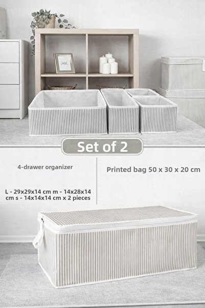 PONÇİK BEBEK 4-Drawer Organizer & Multi-Purpose Organizer Printed Clothing/It...