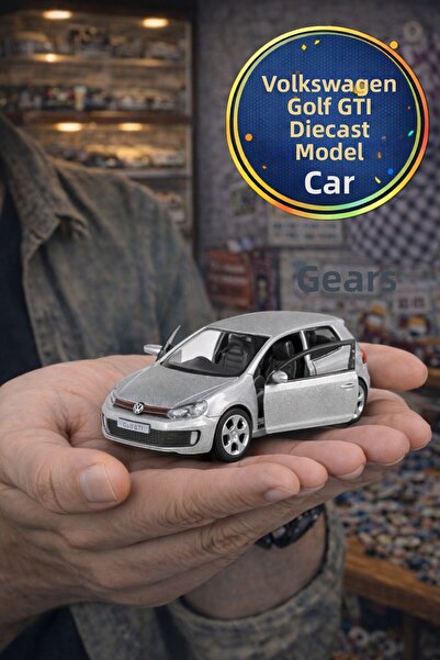 TOYFEST سيارة فولكس فاجن جولف جي تي آي ذات الباب القابل للطي باللون الرمادي م...