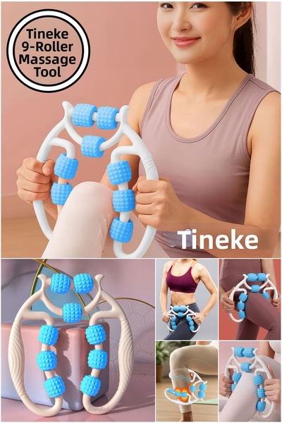 TİNEKE Muscle Relaxing Massager 9-Wheel Adjustable Lymphatic Drainage Roller ...