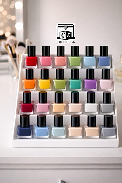 ÇK 3D TASARIM 4-Tier Nail Polish Stand-Nail Polish Organizer (Height 12.5 cm ...