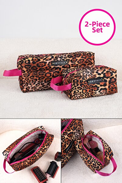 zeypack مجموعة حقائب مكياج مكونة من قطعتين، مجموعة منظمات حقائب السفر مكونة م...