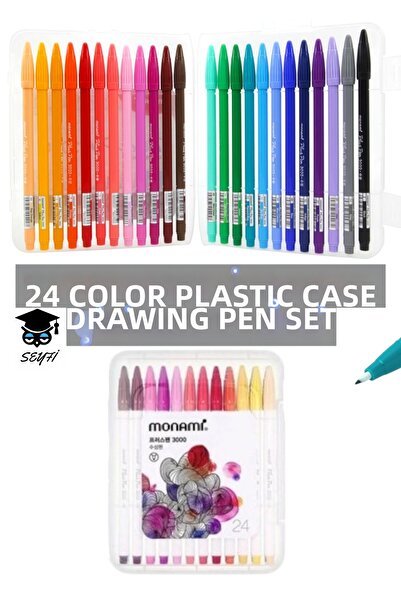 SEYFİKİRTASİYE 24 color plastic bag drawing pen set 0.4 mm
