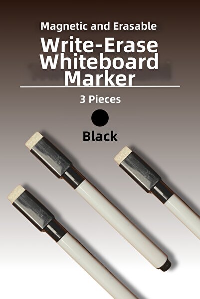 caps office Magnetic Eraser Write-Wipe Whiteboard Pen – Black Ink, Fine Tip, ...
