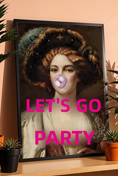 Saturn Lets Go Party Baby Tablou înrămat Artă clasică ironică Decor pentru ca...