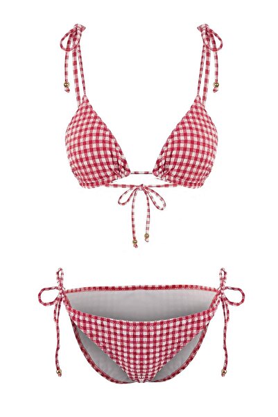 Trendyol Collection Red*St Straight Balconette Regular Waist Bikini Set