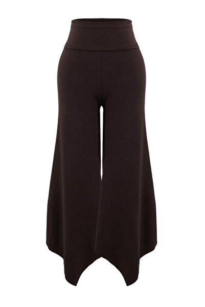 Trendyol Collection Καφέ βουρτσισμένο μαλακό υφασμάτινο πλεκτό αθλητικό παντε...