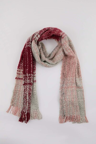 Trendyol Collection Бордовий м'який трикотажний жіночий шарф TWOAW26AT00006