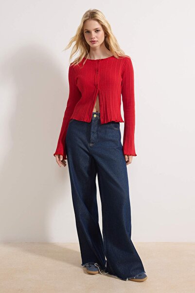 Trendyol Collection Rote Strickbluse TWOAW26BZ00046