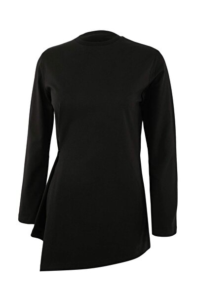 Trendyol Modest Black Regular Single Jersey Plain Knitted Tctss26Uk00007