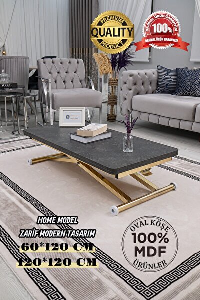 Smart Coffee Table Home Top Table MDF Bottom Mechanism Gold Plated