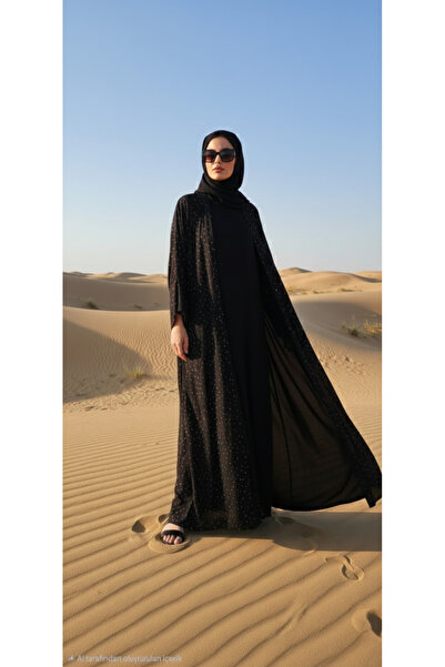 Elele Kadın tesettür  taşlı abaya