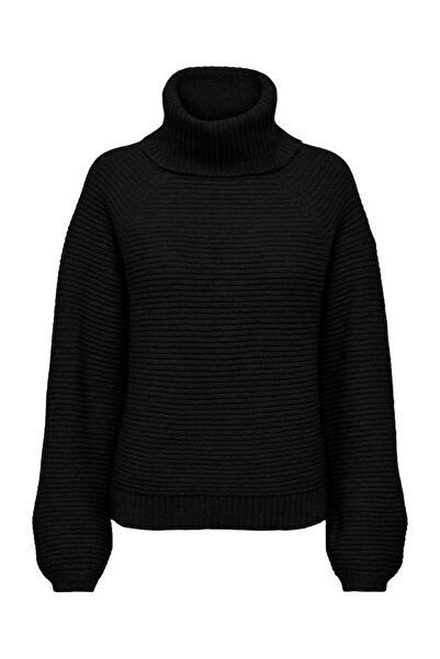 ONLY Дамски пуловер с поло яка, черен, 15294486