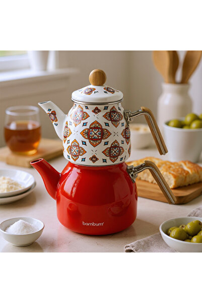 Bambum إبريق شاي مينا فريد من نوعه من تاشف باللون البرتقالي