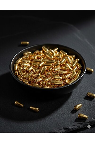 Ralp Moda Mărgele tip picătură 4*8 mm din plastic, culoare aurie, 25 grame