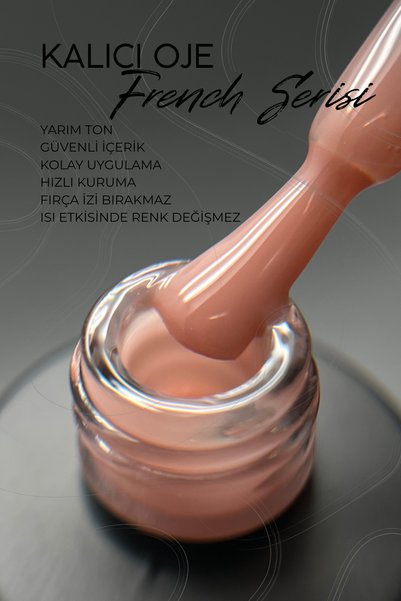 RONIKI Yarım Ton French Jel Oje Serisi | Doğal French & Baby Boomer Etkisi | Pearl Pink 20 10 ml