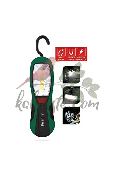 Piranha 21105 Mıknatıslı LED Işıldak & El Feneri | 360° Dönen Kanca | Kamp & ...