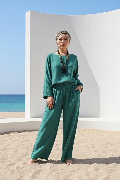 Su Koleksiyon Set bluză și pantaloni Soul Muslin Natural