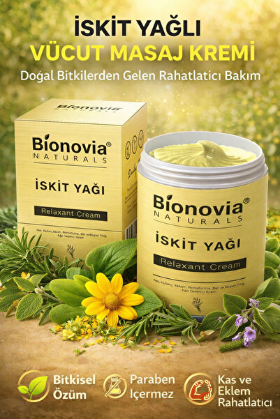 Bionovia İskit Yağlı Bitkisel Vücut Masaj Kremi 11 Bitkisel Karışım Kış Ayına...