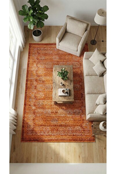 Halispecial Nostalji Serisi-Turuncu Klasik Desen-Salon-Oturma Odası-Mutfak-To...