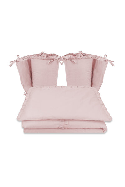 MimiNu Lenjerie patut cu 4 piese, MimiNu, Pentru patut 120x60 cm, Cu doua pro...