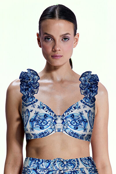 Nur Karaata Lily Bleu Blanc Top