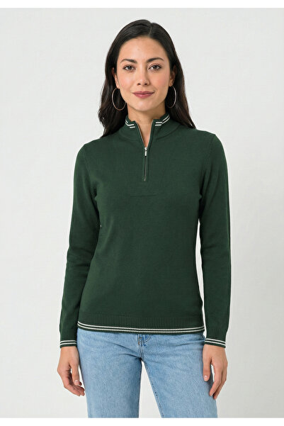 Felix Hardy Women's Half Zipper Sweater - Green