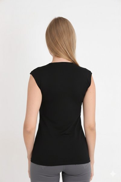 MissKATRE Women's Black Sleeveless Crew Neck Basic Body Badi Slim Fit Lycra Flexible Viscose Daily Underwear Blouse