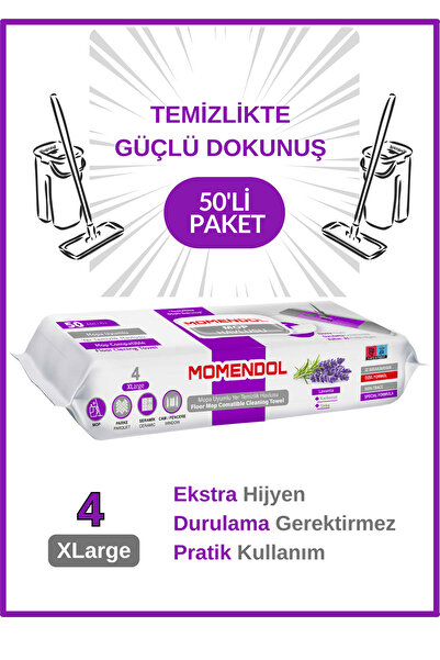 momendol MOP UYUMLU KULLAN-AT YER-YÜZEY TEMİZLİK HAVLUSU LAVANTA KOKULU MOP B...