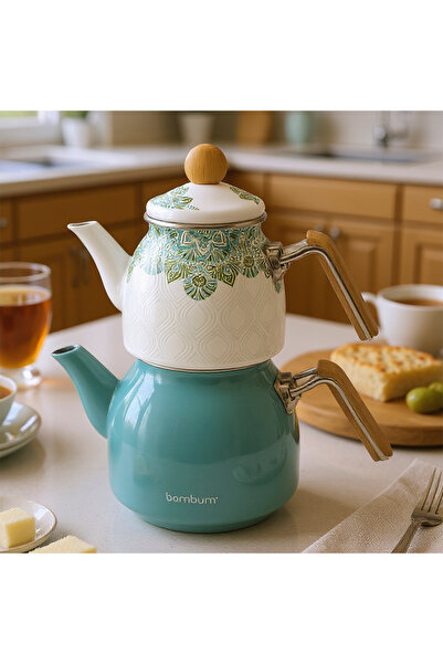 Bambum إبريق شاي مينا فريد من نوعه من تاشف باللون الفيروزي