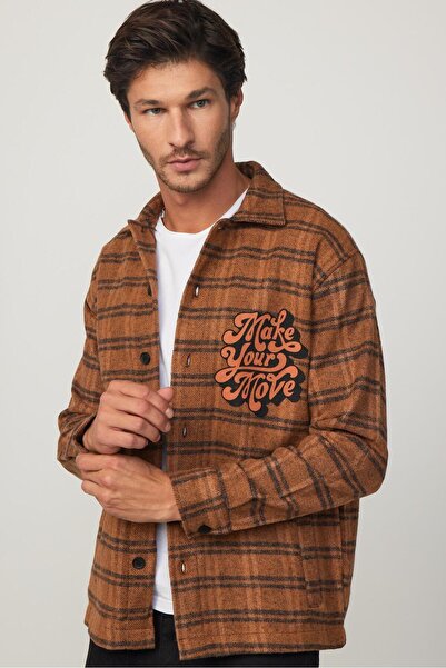 Tudors Relax Fit Uzun Kollu Kareli Baskılı Fleto Cep Salaş Kışlık Oduncu Erke...