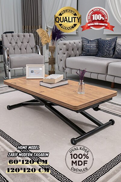 SEHPAM AKILLI Akıllı Sehpa Home Üst Tabla Mdf Efesçam Oval Köşe Alt Mekanizma...