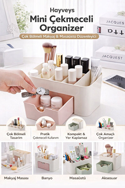Hayveys Mini Çekmeceli Kozmetik Düzenleyici Organizer