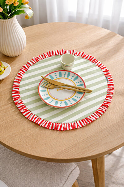 RİTMOHOME Βολάν, Στρογγυλό, Μποέμ, Έντυπο, Πολύχρωμο, Ριγέ Αμερικάνικο Σερβίς...