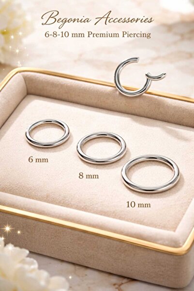 Begonia Accessories 316l Cerrahi Çelik Kıkırdak Tragus Helix Piercing 6 mm,8 ...