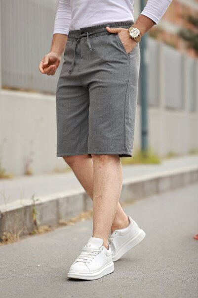 Kanonik Education Men's waist lace up and button down raglan fabric shorts