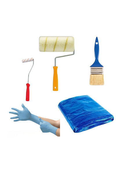 CNK Profesyonel Boyacı Rulo Fırça Seti 5 Parça Boya Badana Seti 20 Cm