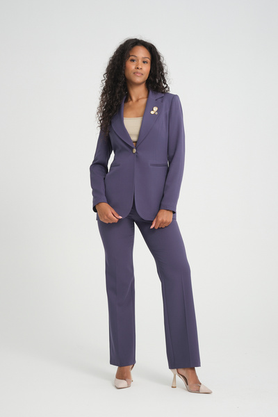 nodilife Broş Detay Gold Düğmeli Atlas Takım Elbise Antrasit