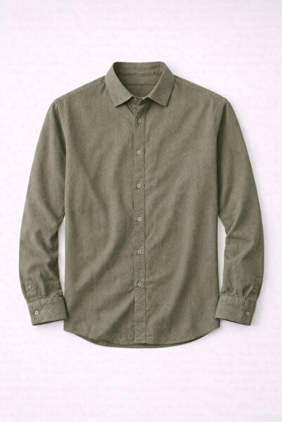 Valiberta Hurley Striped Modal Fabric Relaxed Fit Casual Men's Shirt - Khaki