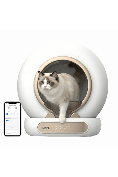 Haustier MSP05 Akıllı Otomatik Kedi Tuvaleti, WI-FI , 65lt Hazne, APP ile Uza...