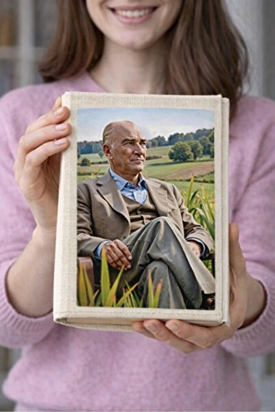 Şımartan Ataturk Patterned Cloth Book Cover – Artistic Printed Fabric Book Co...