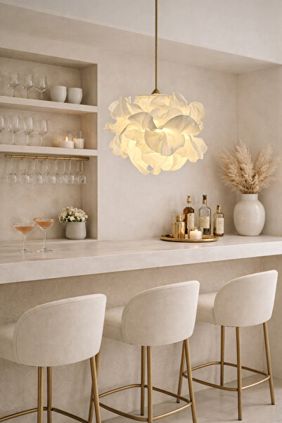 Maison Avf Modern Eva Anemon Beyaz Tasarım Sarkıt Avize 30 cm