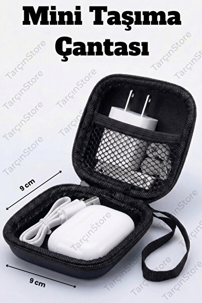 ShinyTouch Çok Amaçlı Sert Kapaklı Mini Taşıma Çantası - Kulaklık, Şarj Aleti...