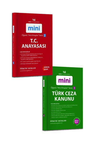 hukuk öğretir 2026 Türk Ceza Kanunu - Türkiye Cumhuriyeti Anayasası Cep Kitap...