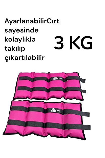 S ZEYREK 3 Kg × 2 Adet Toplam 6 Kg El Ayak Bilek Kas Güçlendiriçi Ağırlık Seti Kum Ağırlık Torbası