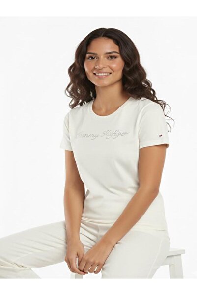 Tommy Hilfiger stone colo cotton slim women's t-shirt