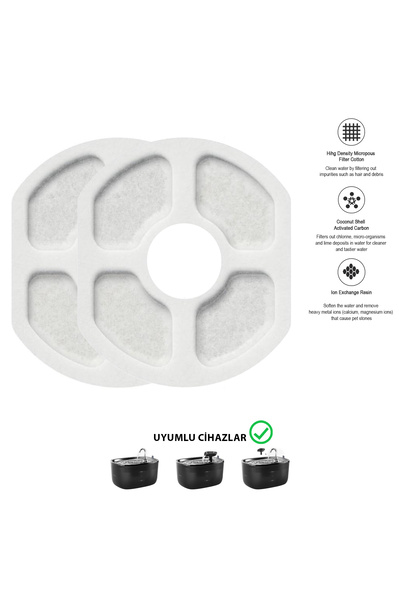 STAYPURE Aktif Karbon Yedek Filtre 2 Adet (KPF-10555 Su Pınarı Uyumlu)