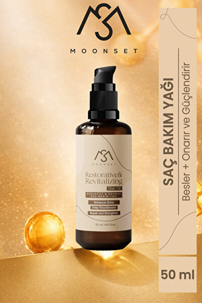 moonset Saç Bakım Yağı – Bitkisel Yağlar Ve E Vitaminli Onarıcı Bakım Yağ Kar...